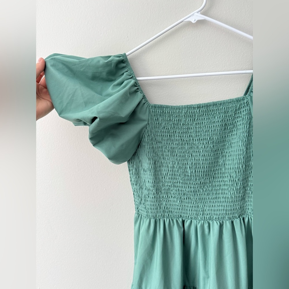 Summer long solid dress color green tube dress Size M - Picture 5 of 10